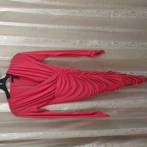 BCBGMAXAZRIA red Dalton ruched evening dress size XS